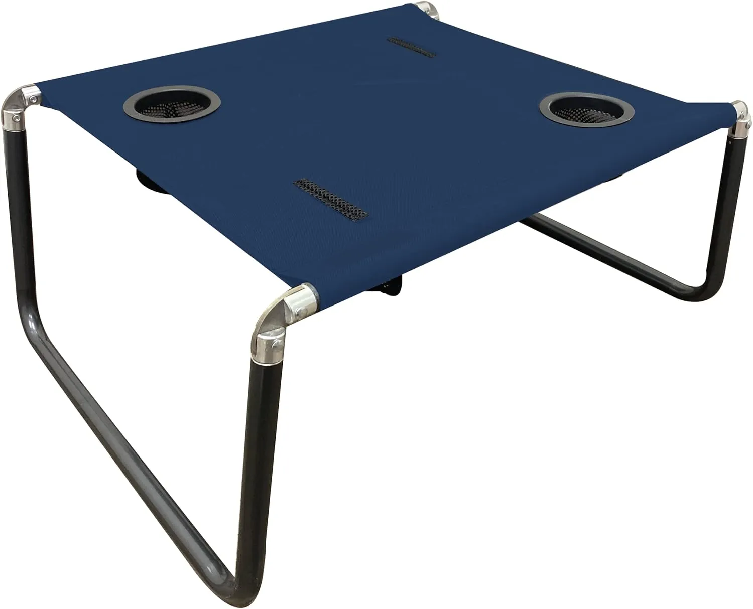 Neso Portable Beach Table with Cup Holders, Cell Phone Pockets, Lightweight for Picnics and Parks (Navy)