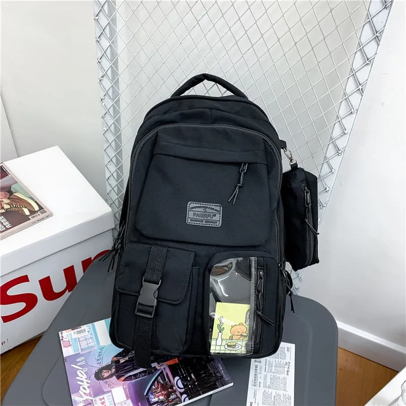 New Waterproof Nylon Backpack Men and Women Large Capacity Multi-pocket Travel Bag College Couples Schoolbag Book Mochila