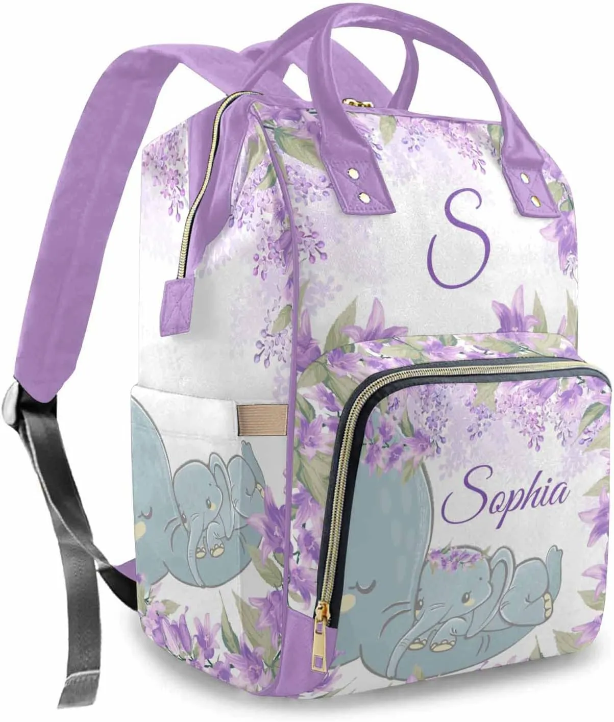 Newcos Personalized Mommy Nursing Daypack with Large Capacity, Custom Name Nappy Bags with Multi Pocket & Large Capacity for Outside Daily Use