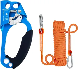 NewDoar CE Certified Right Hand Ascender 10mm Static Climbing Rope (Orange/33ft/10M) Climbing Equipment Fire Rescue Rope