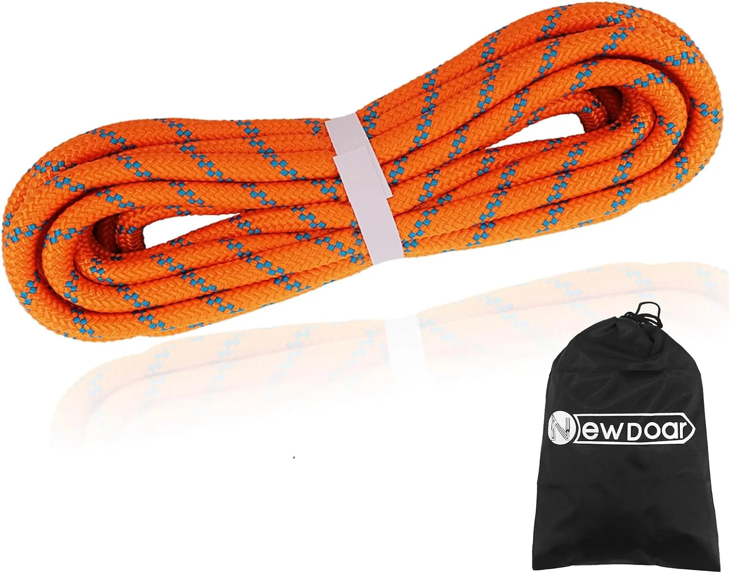 NewDoar Static Climbing Rope 8mm Accessory Cord Rope,for Arborist Tree, Mountaineering, Sailboat Rope,Dock Lines,Hauling Dragginge(Orange 8mm,50FT)