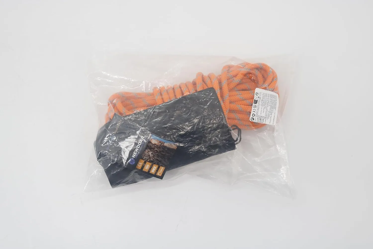 NewDoar Static Climbing Rope 8mm Accessory Cord Rope,for Arborist Tree, Mountaineering, Sailboat Rope,Dock Lines,Hauling Dragginge(Orange 8mm,50FT)