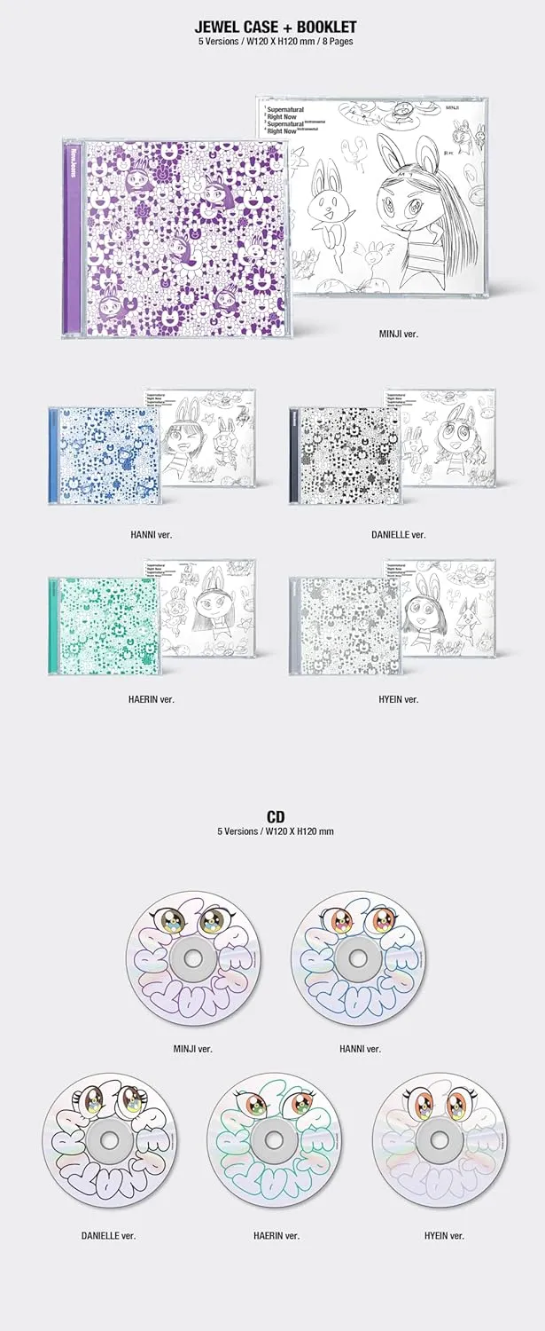 NewJeans Supernatural NJ X MURAKAMI Japan Double Single Album with Tracking Sealed New Jeans (Cross Bag Hanni Version)