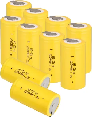 Ni-Cd Rechargeable Battery Sub C SC Batteries (Yellow*10)