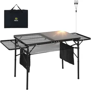 Nice C Camping Shower Tent, Instant Pop Up Changing Tent, Privacy Tent (1 Room)   Camping Table, Grill Table, Tailgate Table, Solar Panel Table, w/USB, Type-C&DC Outlets for Phone