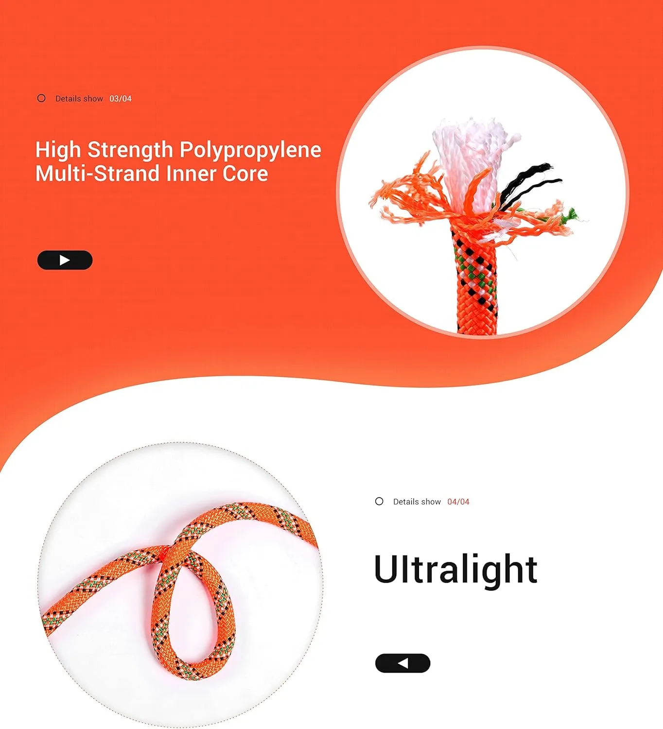 Nice C Climbing Rope, Rescue Rope, Construction Rope, Rock Climbing Rope, Static 10mm 32ft/64ft/96ft/160ft/230ft/500ft/985ft/1000ft with Carry Bag (Orange, 70M(230ft))