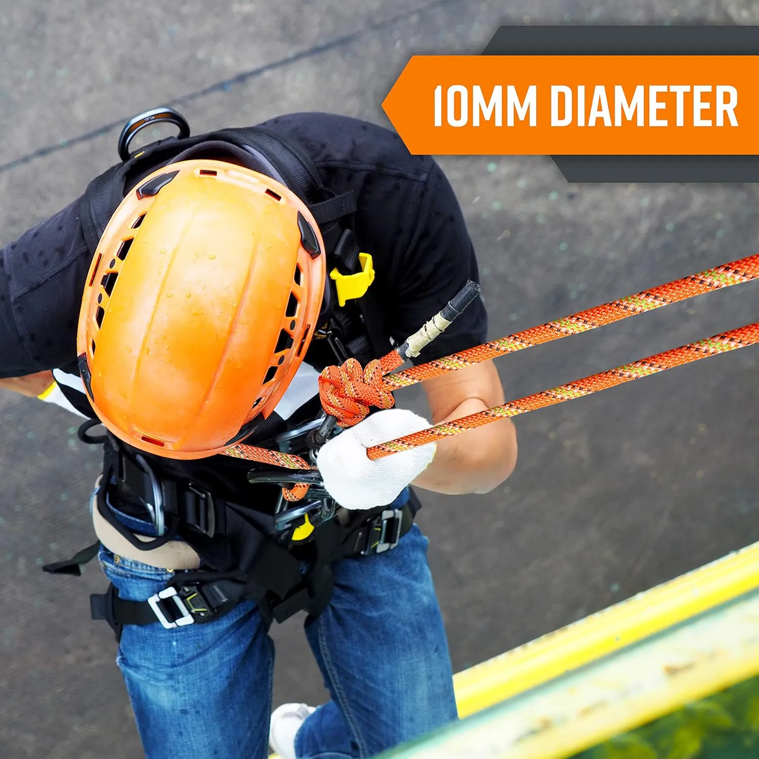 Nice C Climbing Rope, Rescue Rope, Construction Rope, Rock Climbing Rope, Static 10mm 32ft/64ft/96ft/160ft/230ft/500ft/985ft/1000ft with Carry Bag (Orange, 70M(230ft))