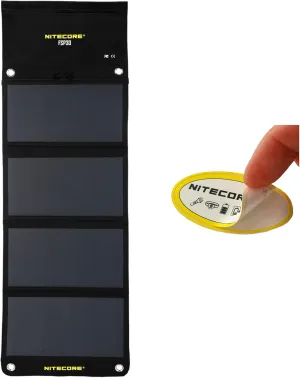 NITECORE FSP30 30W Portable Solar Charger, USB-A & USB-C 3 Output Ports, High Efficent 4 Foldable Panels for Camping Hiking Van RV Trip Compatible with Phones and Tablets with Nitecore Sticker