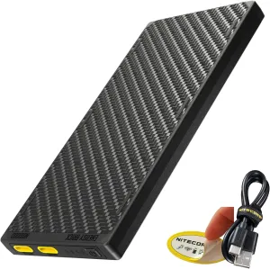 Nitecore NB10000 Gen III (Gen 3) Ultra-Slim Power Bank, 10000mAh QC Quick-Charge Dual USB-C Ports for Phones Flashlights and Headlamps, with USB-A Adapter and USB-C Cable, Including NitecoreS Sticker