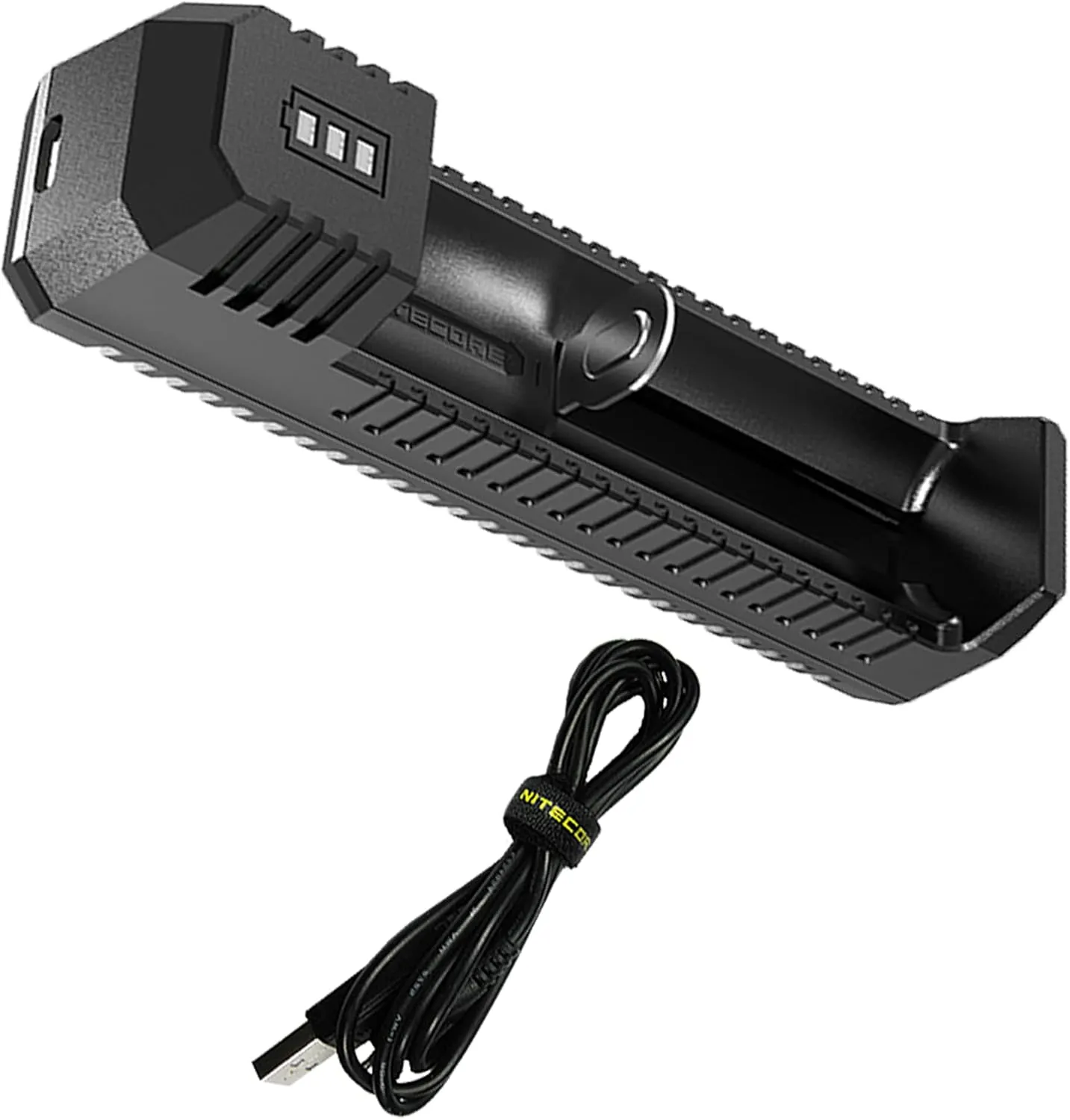 Nitecore UI1 Single-Slot Intelligent Lithium-ion Battery USB Charger for 18650, 18350, 20700, 21700, 16340, 14500 and More, and Organizer