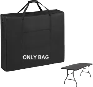No Table | 4/6/8 Ft Folding Table Storage Bag,Water-Resistant Heavy Duty Large Carrying Bag for Transport Organizer with Pocket & Shoulder Straps 37" L X 5" W X 30.7" H