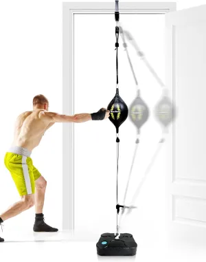 No Wall Installation Boxing Training Set – Adjustable Double End Reflex Bag for Home Gym Equipment, Perfect for Boxing, Reflex Training, and Skill Development