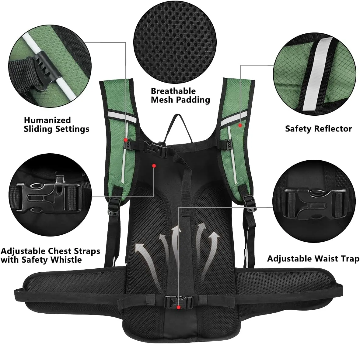 NONSAR Hydration Backpack, Hiking Backpack with 3L Water Bladder, Insulated Water Backpack for Women, Men, Kids, Keep Liquids Cool Up to 5 Hours, Daypack for Hiking, Running, Climbing, Cycling
