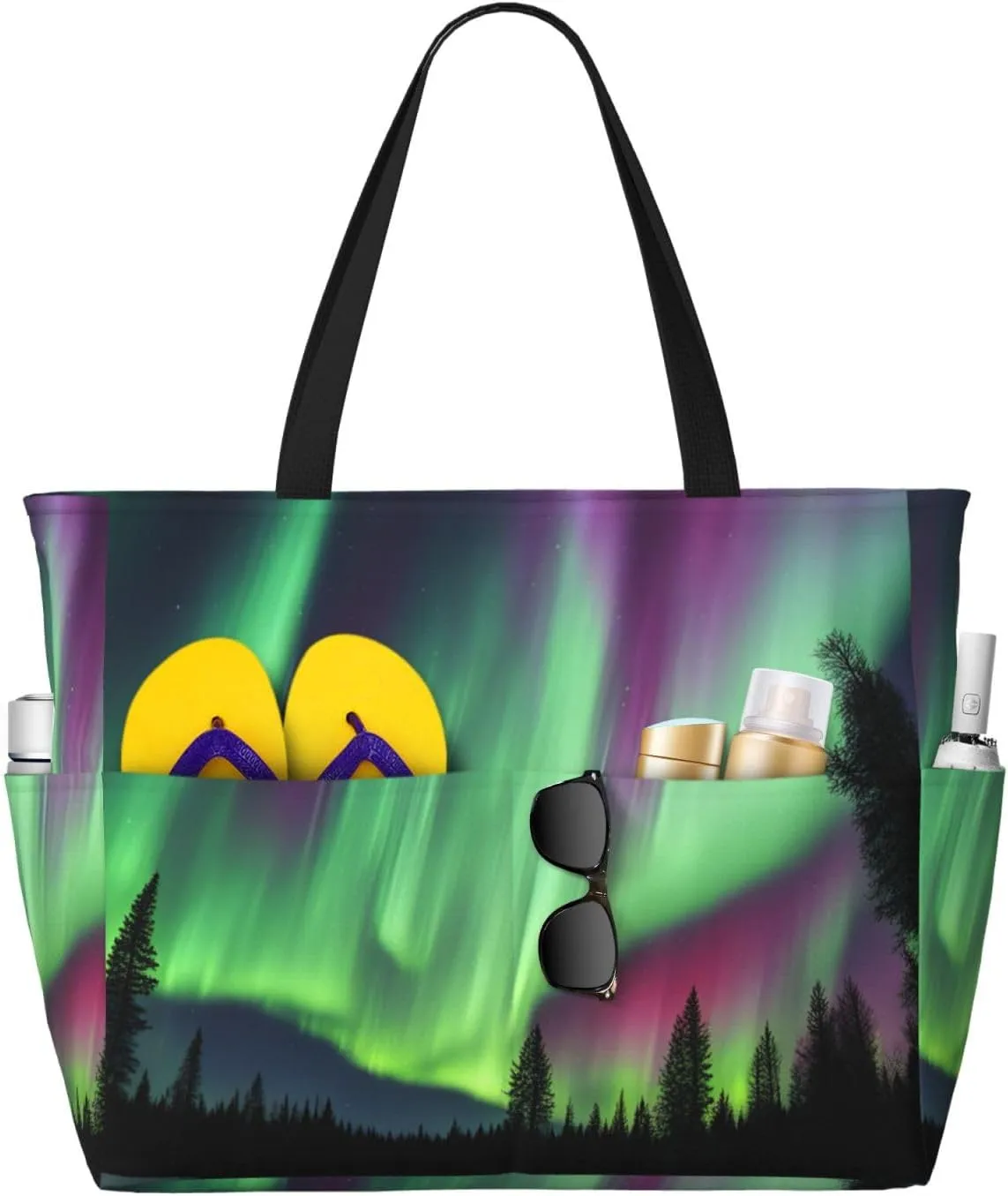 Northern Lights Painting Print Generic Large Capacity Beach Travel Bag - Swim Backpack/Family- Pool Accessories