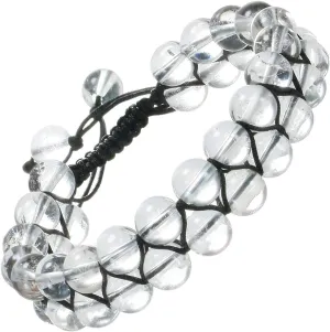 Nupuyai Double Layers Healing Gemstone Crystal Bead Bracelet Handmade Braided Unisex Adjustable Macrame Bracelets 8mm