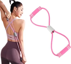 Obstruction Band with Handles,Figure 8 Obstruction Band,Exercise Elastic Rope,Pull Rope for Home Workout, Yoga, Gym Exercise,Strength Training