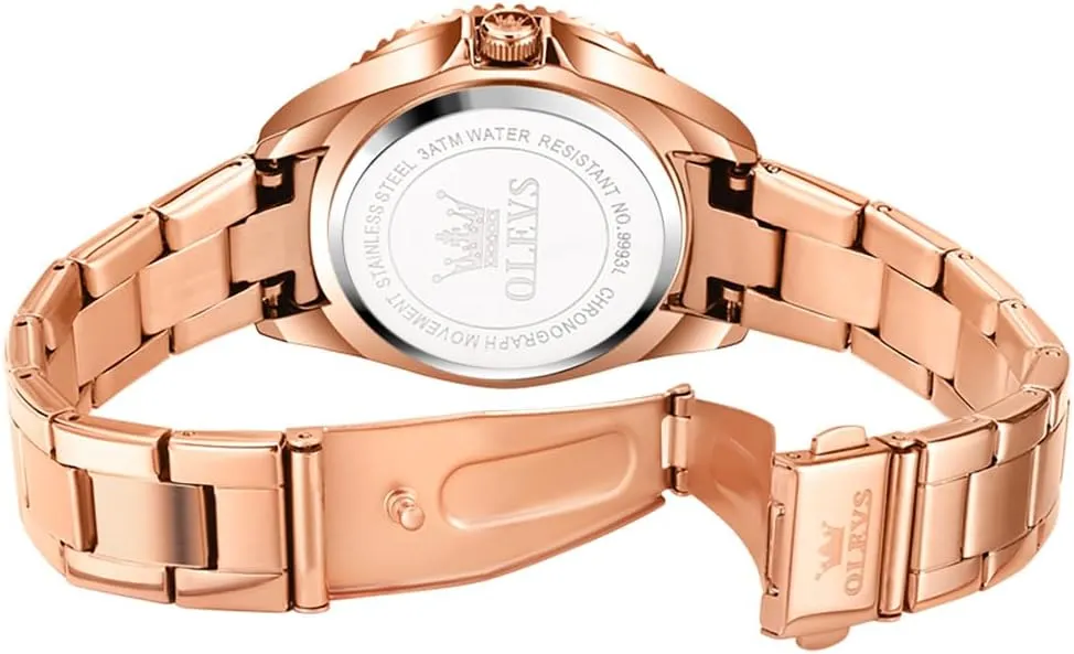 OLEVS Watches for Women Diamond with Date Luxury Leather Female Waterproof Women Wrist Watch Analog Dress Stainless Steel Ladies Watch Luminous Calendar Women Watch Green/Silver/Red Dial
