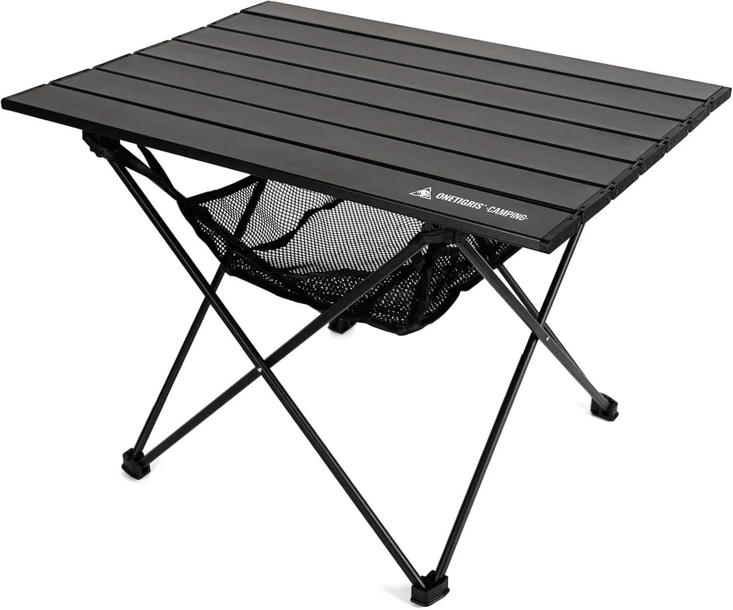 OneTigris Portable Camping Table, Lightweight Beach Table with Storage Net & Carry Bag, Camping Side Table for Outdoor Cooking, Hiking, Fishing, Picnic, Travel