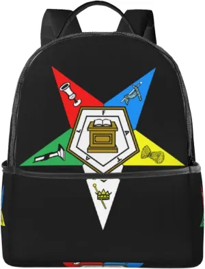 Order Of Eastern Star Lightweight Casual Backpack Knapsack Durable Travel Sports Shoulders Backpacks 14.5 Inch