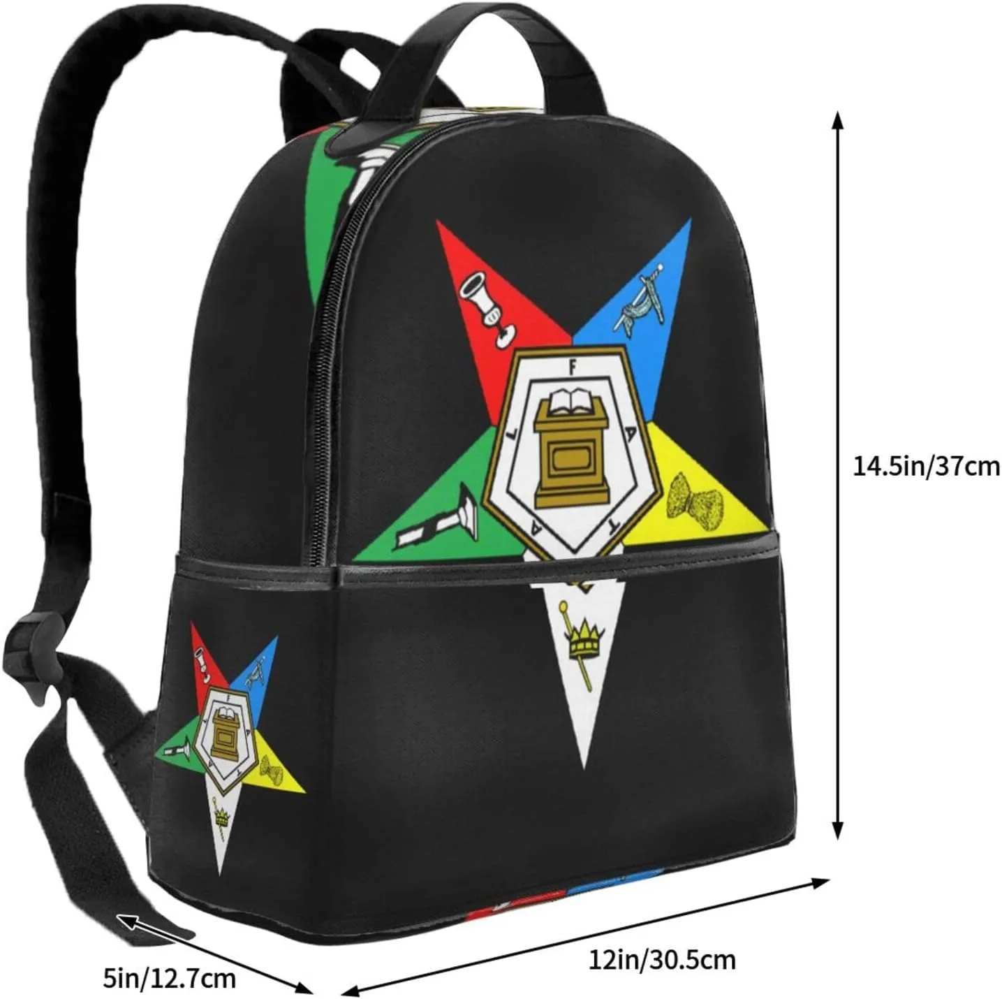 Order Of Eastern Star Lightweight Casual Backpack Knapsack Durable Travel Sports Shoulders Backpacks 14.5 Inch