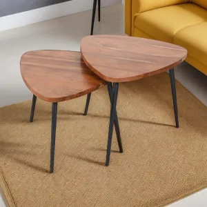 Orion Nesting Table | Metal   Acacia Wood