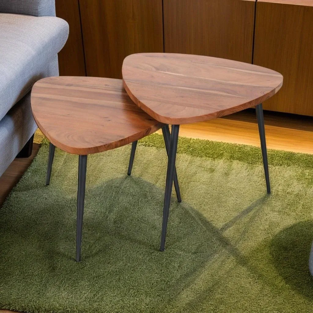 Orion Nesting Table | Metal   Acacia Wood