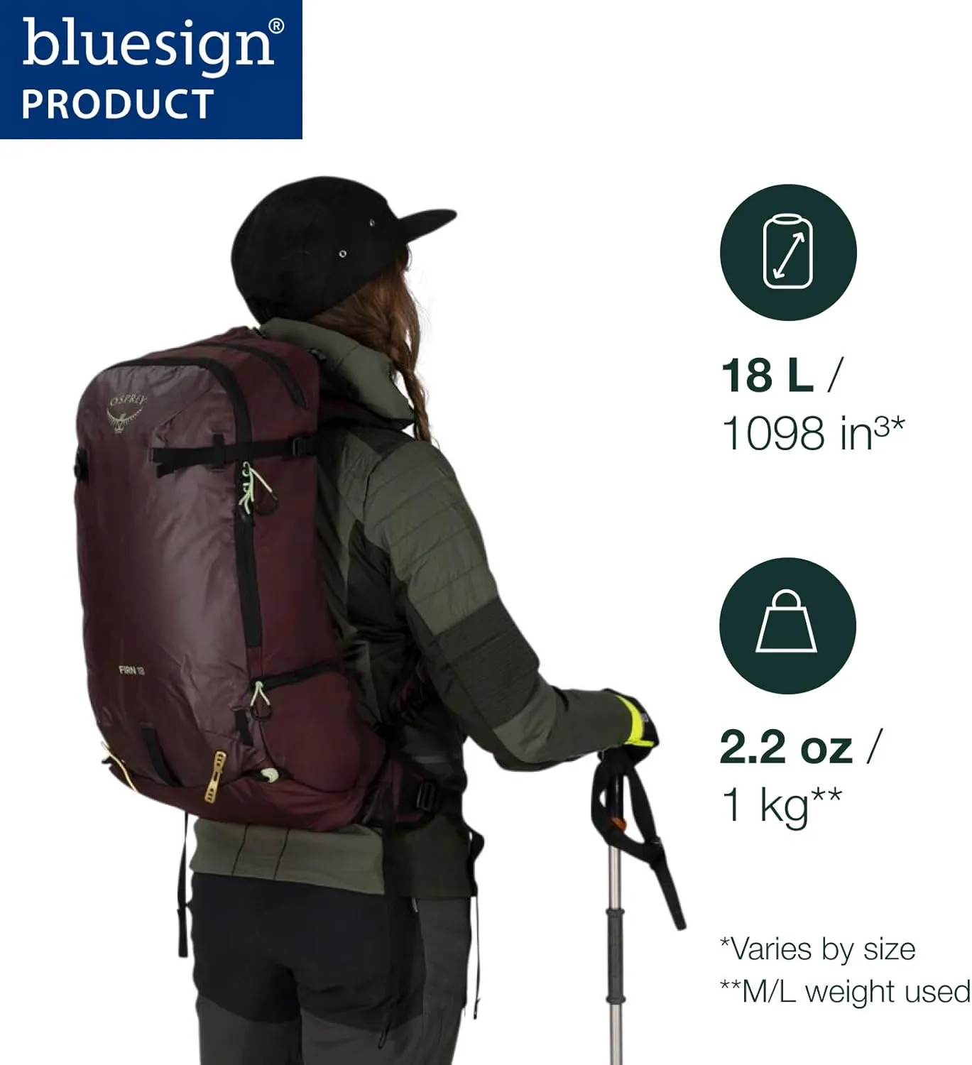 Osprey Firn 18L Ski and Snowboard Backpack, Sandy Grey/Tequila Orange, Medium/Large