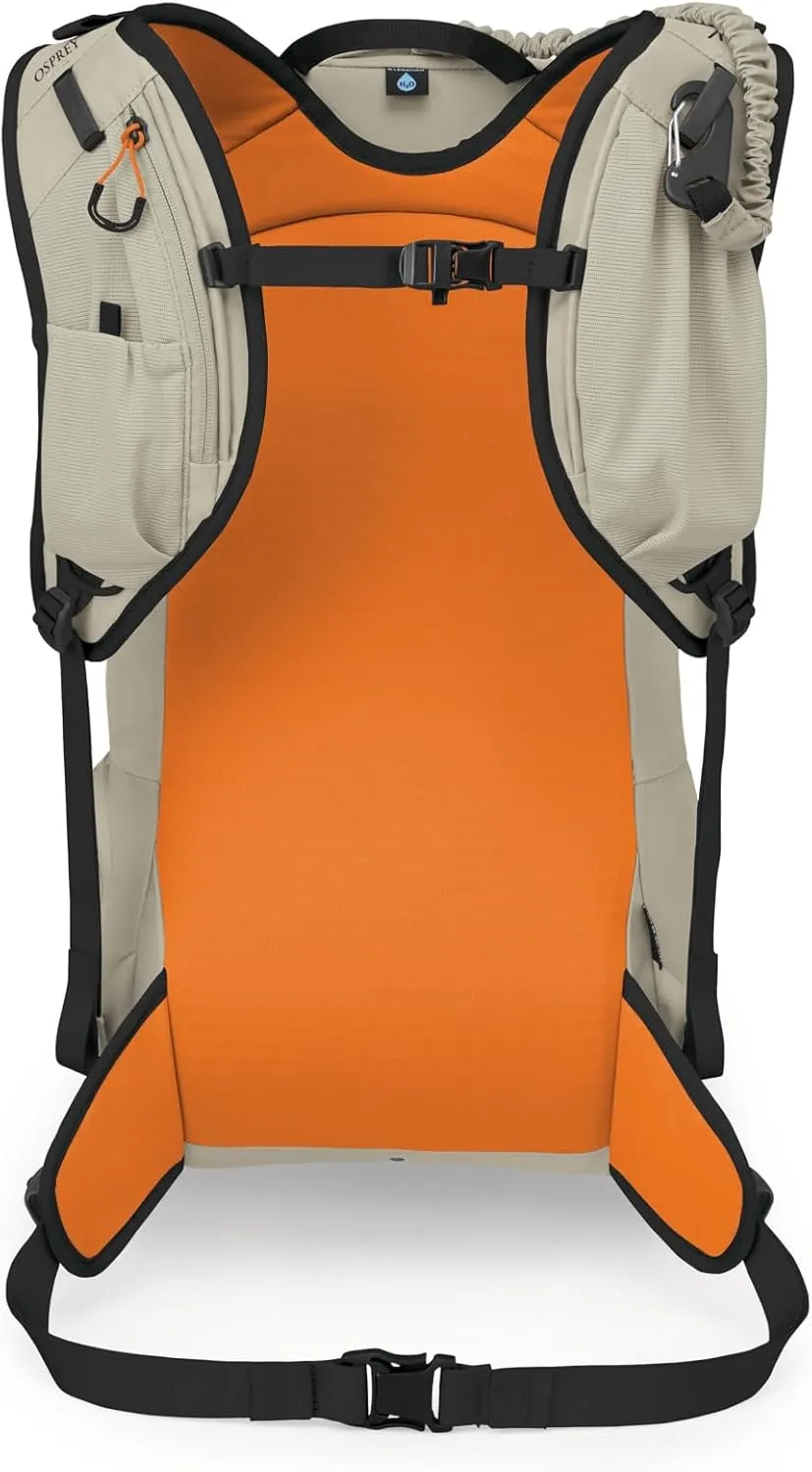 Osprey Firn 18L Ski and Snowboard Backpack, Sandy Grey/Tequila Orange, Medium/Large