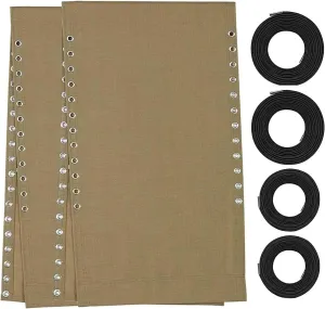 Ostlttyn Zero Gravity Chair Replacement Fabric Set of 2, 17" Gravity Chair Replacement Fabric with Replacement Cord, Zero Gravity Replacement Fabric Kit for Patio Sling Chair Outdoor Lawn Chair, Tan