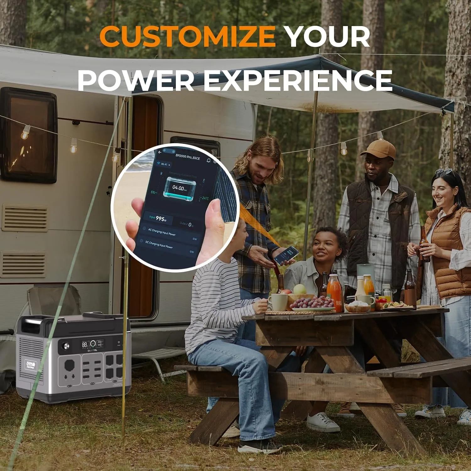 OUKITEL P2001 Plus 2400W Solar Generator with 200W Solar Panel, 2048Wh Solar power station, 1800W Fast Charging, Smart APP Control Emergency Power Station for Home, Camping, Outdoor Battery Backup