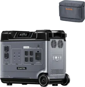 OUKITEL P5000 Power Station, 5120Wh LiFePO4 Solar Generator, 5x2200W AC Outlets, UPS Battery Backup, 2.8H to Full Charge, 1000W MPPT Solar, for Emergency, Power Outage, Home Use(with Dust Cover)
