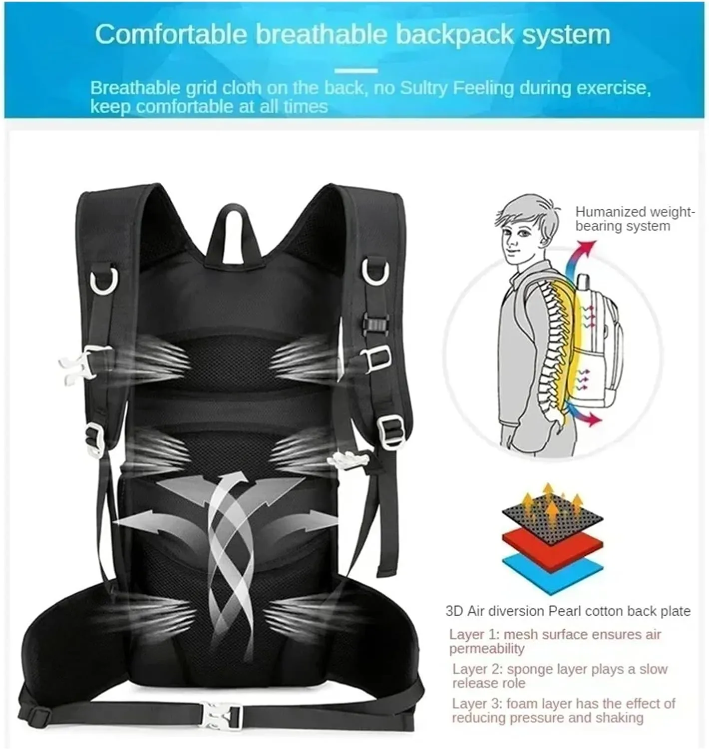 Outdoor Camping Breathable Backpack Large Capacity Outdoor Climbing Bag Trekking Sport Bags Backpack(Green)