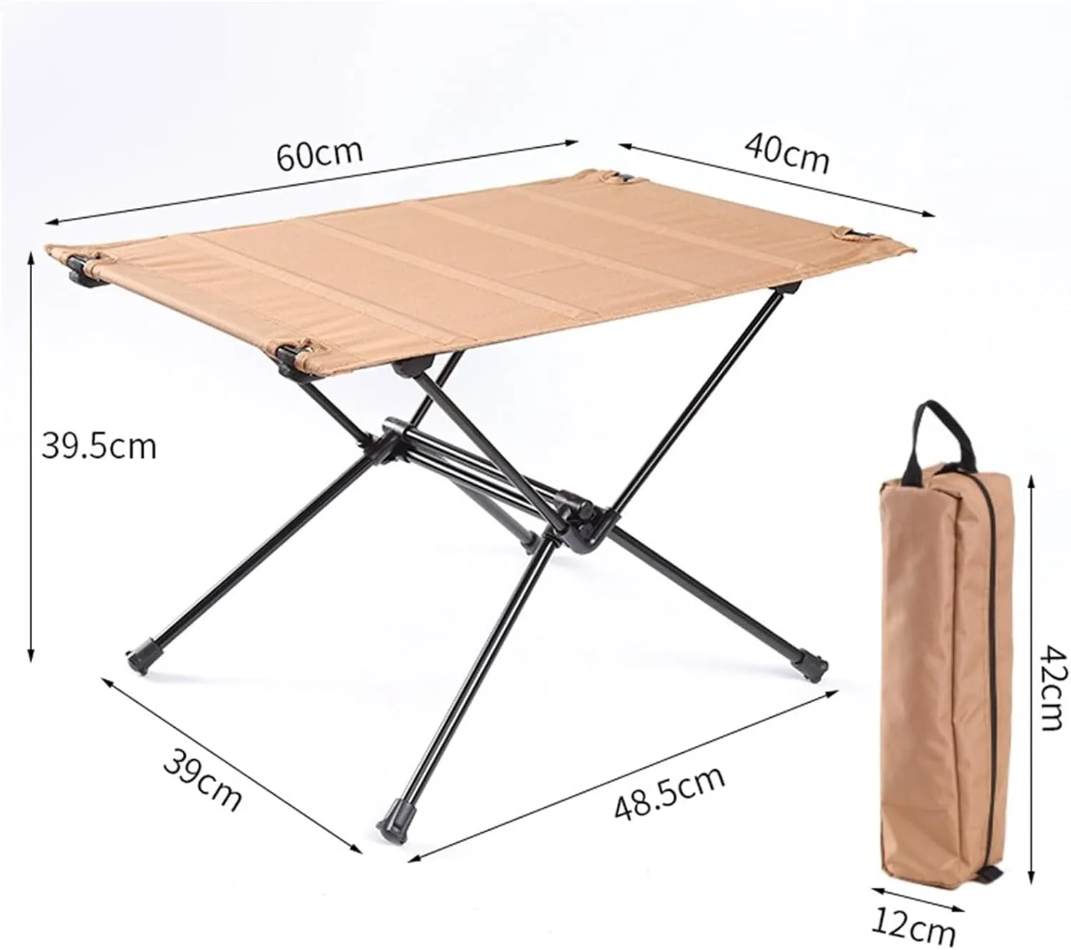 Outdoor Camping Table Portable Camping Table Folding Side Table Aluminum for Outdoor Travel Hiking Camping Furniture(Black)