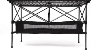 Outdoor Camping Table with Carrying Bag - Lightweight Black Aluminum Foldable Table (46.46X27.56X27.56in) for Picnics, Beach, Backyard Party