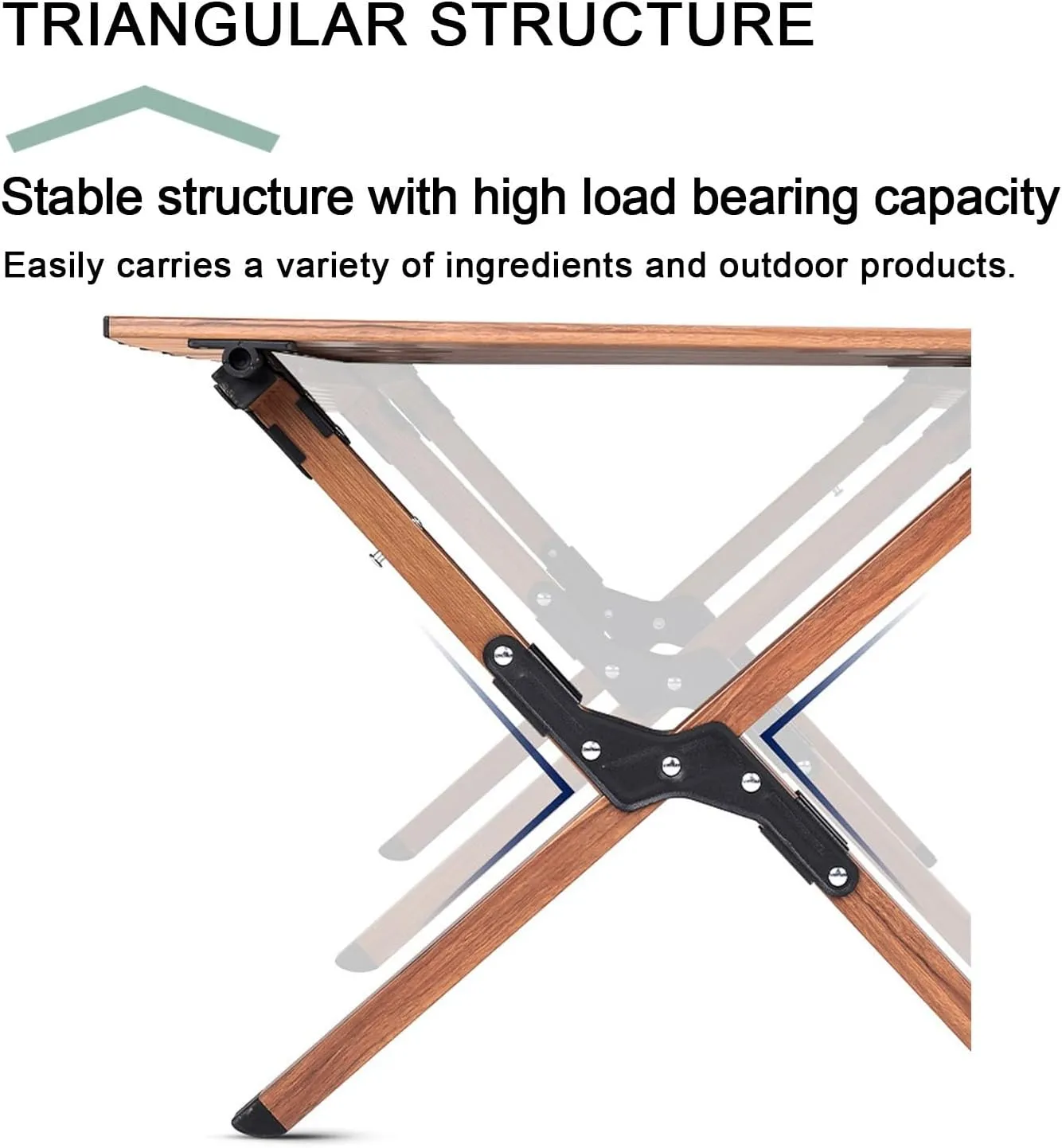 Outdoor Dining Table Camping, Outdoor Picnic Folding Table Wood Grain Tabletop, Portable Lightweight Aluminum Tabletop, Suitable For Dining, Picnic, Outdoor, Beach, Hiking, Fishing(Black walnut,34.2*2