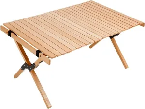 Outdoor Egg Roll Table Portable Folding Table Camping Home Self Driving Tour Solid Wood Barbecue Picnic Table