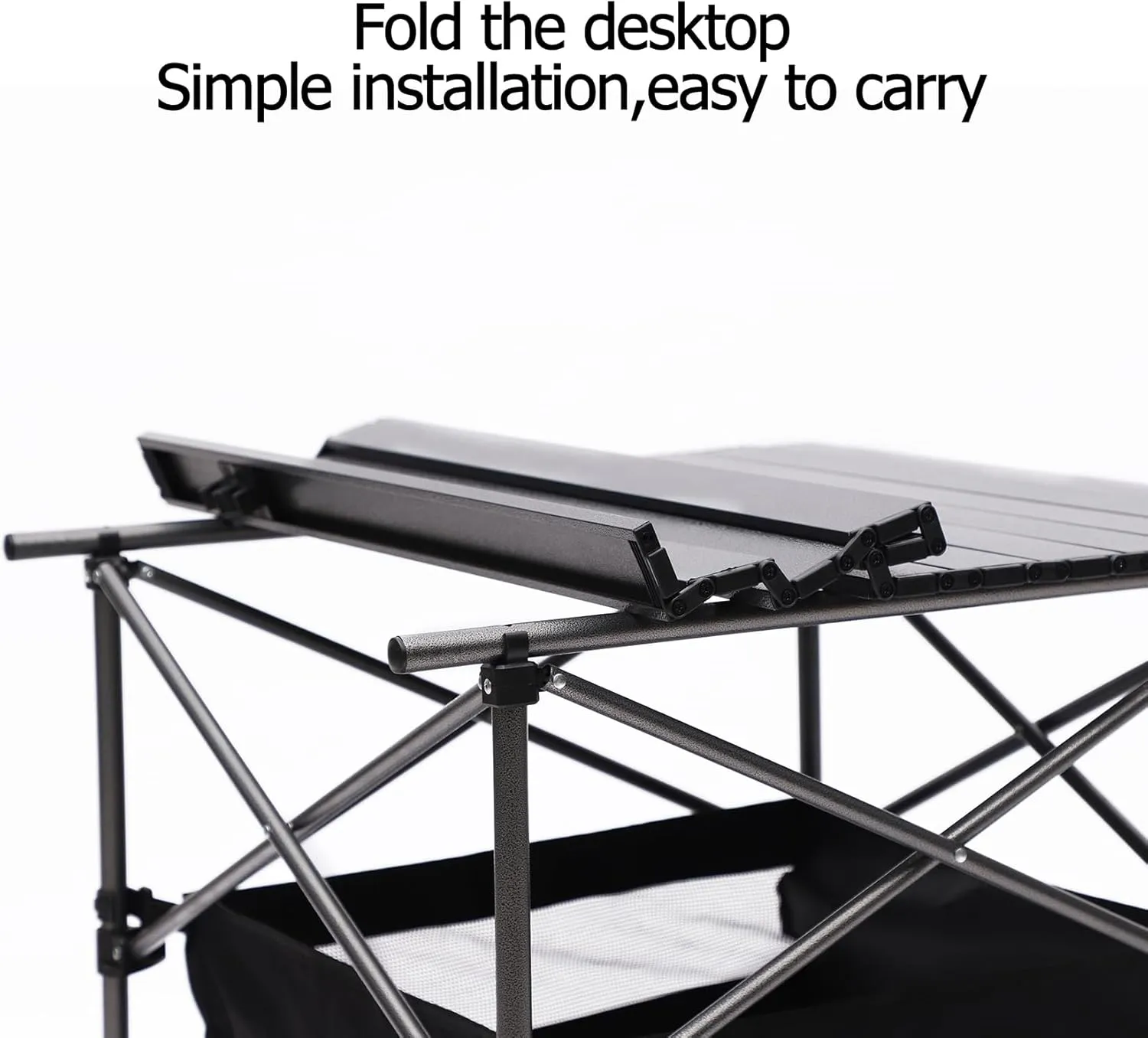 Outdoor Folding Camping Table and Chairs Set of 3, Lightweight Aluminum Roll-up Square Folding Table and 2 Camping Chairs for Indoor Outdoor Camping Picnics Beach Backyard BBQ Party Patio, Green