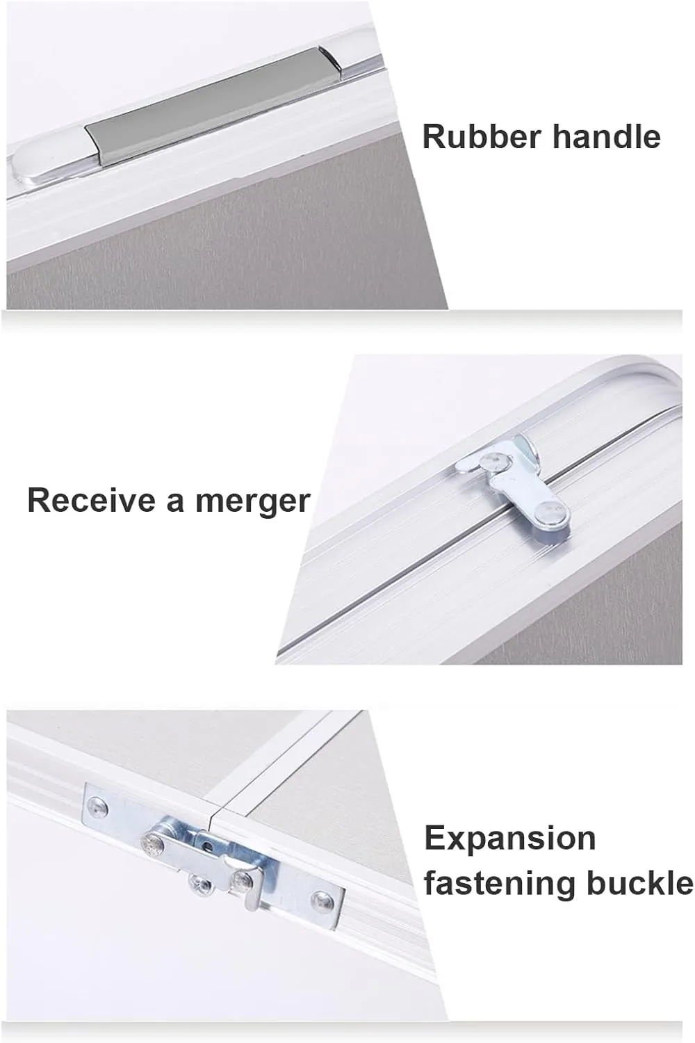 Outdoor Folding Table Heavy Duty Aluminum Alloy Height Adjustable Lightweight Camping Hiking Backpacking Picnic BBQ Portable Table for Picnic, Party, Camping White 1pc