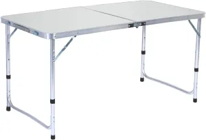 Outdoor Folding Table, Heavy Duty Aluminum Alloy, Height Adjustable Lightweight Portable Table with Carrying Handle, Camping and Party,White White 1pc