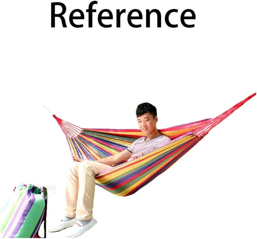 Outdoor Leisure Double 2 Person Thickening Hammock Camping Canvas Hammock (Red stripe, 200*150cm)