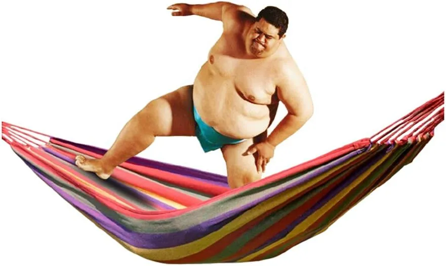 Outdoor Leisure Double 2 Person Thickening Hammock Camping Canvas Hammock (Red stripe, 200*150cm)