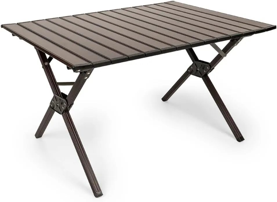 Outdoor Portable Picnic Table Aluminum Folding Camping Table Roll-Up Table with Carrying Bag