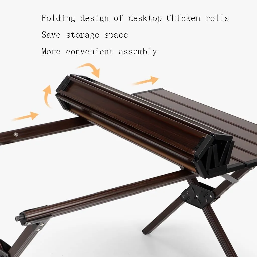 Outdoor Portable Picnic Table Aluminum Folding Camping Table Roll-Up Table with Carrying Bag