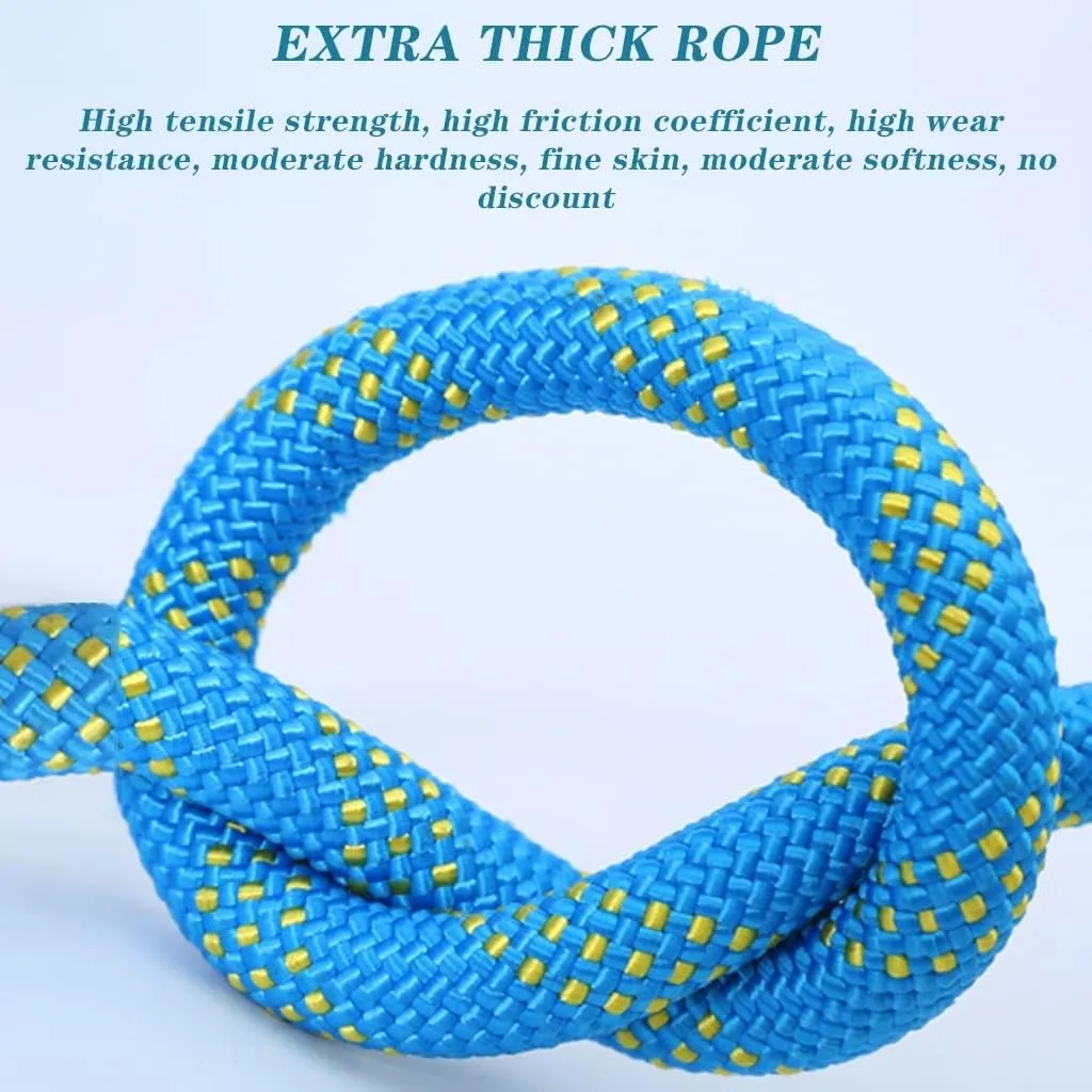 Outdoor Safety Rappelling Rop,8MM Static Escape Rope 30m with Parachute Rope for Tree Climbing & Rescue (Black, 8mm)