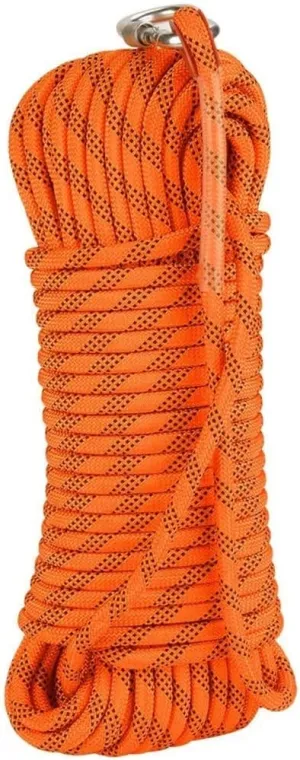 Outdoor Safety Rope Static Climbing Rope 12mm Safety Rope 10~200m for Rock Climbing, Rappelling, Mountaineering, Hauling (Color : Orange, Size : 12mm x 10m)