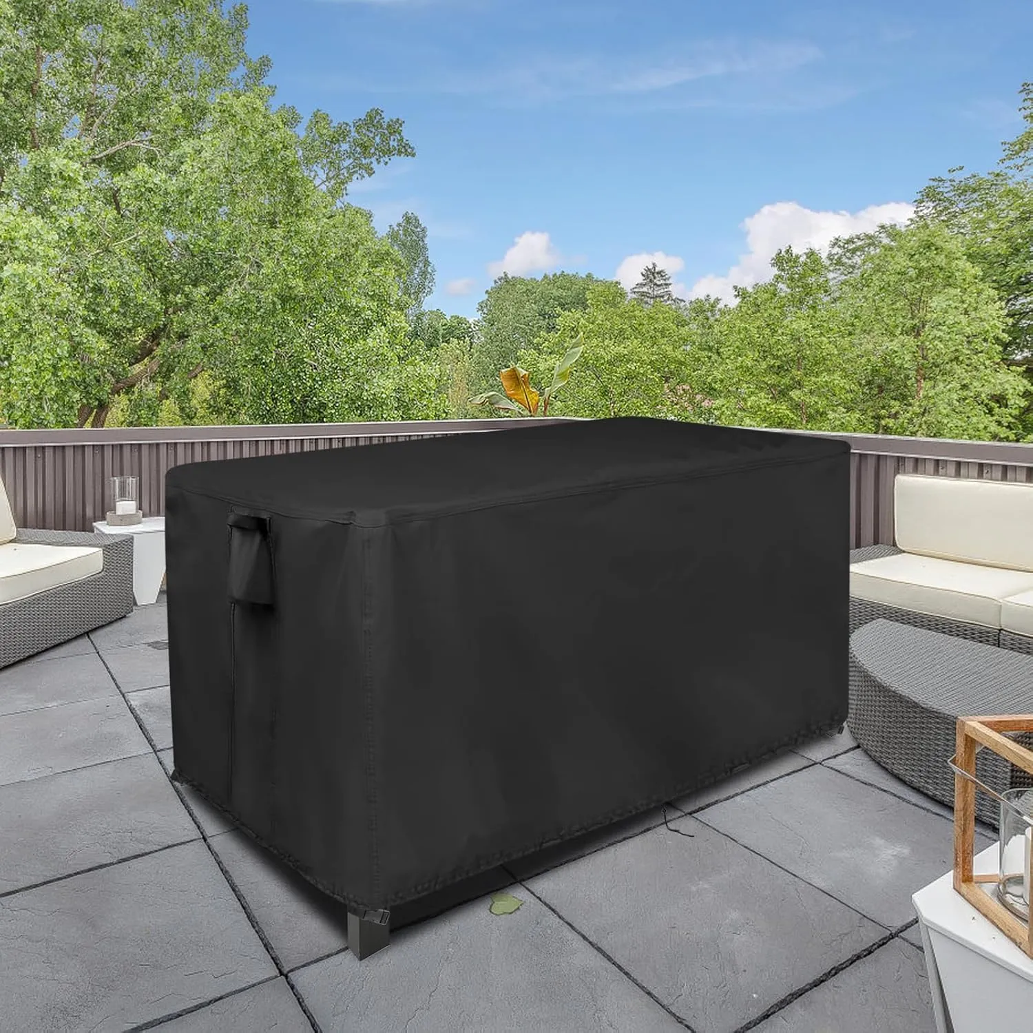 Outdoor Table Cover for Grill Station Prep Table, 64 inch Grill Table Cover Waterproof for Big Green Egg Table,Black-64 L x 24" W x 31" H