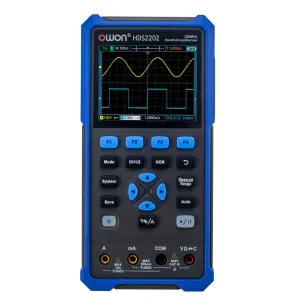 OWON HDS2202 2CH Handheld Oscilloscope 200MHz Bandwidth 20000 Counts Multiumeter OSC   DMM