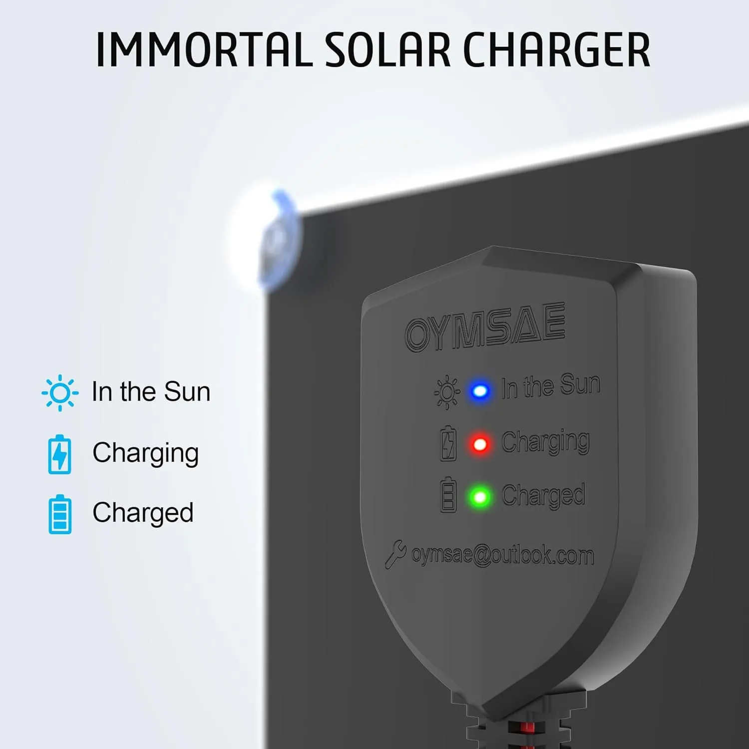 OYMSAE 10W 12V Solar Panel Car Battery Charger Portable Waterproof Power Trickle Battery Charger & Maintainer for Car Boat Automotive RV with Cigarette Lighter Plug & Alligator Clip