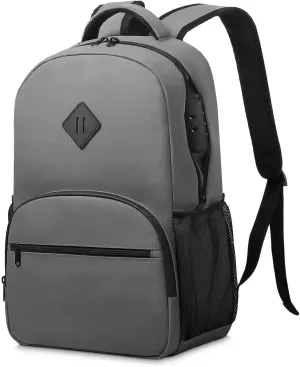 OZCHIN Backpack With Combination Lock, Double Sealed Zipper Classics Carbon Lined Travel Backpack Great Gifts for Men Women (Gray)