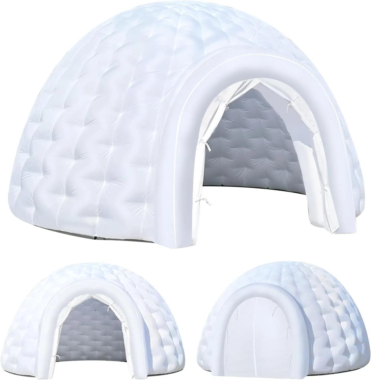 OZIS Outdoor Portable Inflatable Igloo Dome Tent with Led Light & Built-in 180W Blower for Party Wedding Event Camping (16Ft Diameter, 10Ft Height)